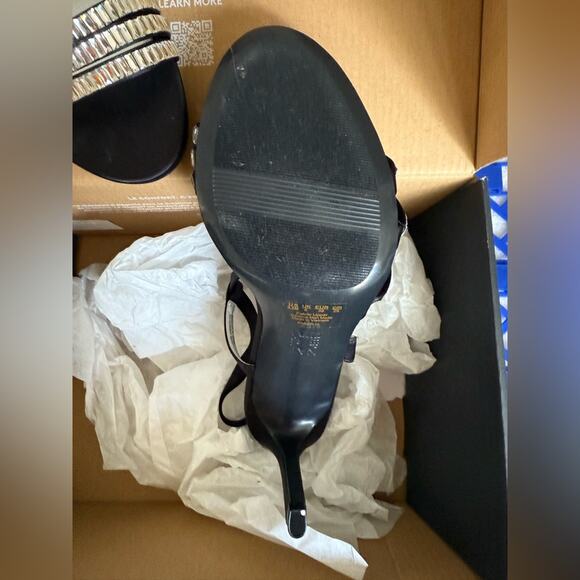 Naturalizer Kimberly 2 Rhinestone Strappy Heels | NWT | Black & Silver - Picture 9 of 10